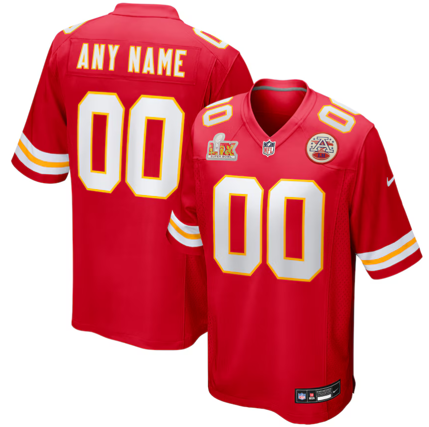 Men Kansas City Chiefs Nike Red Super Bowl LIX Custom Game NFL Jersey